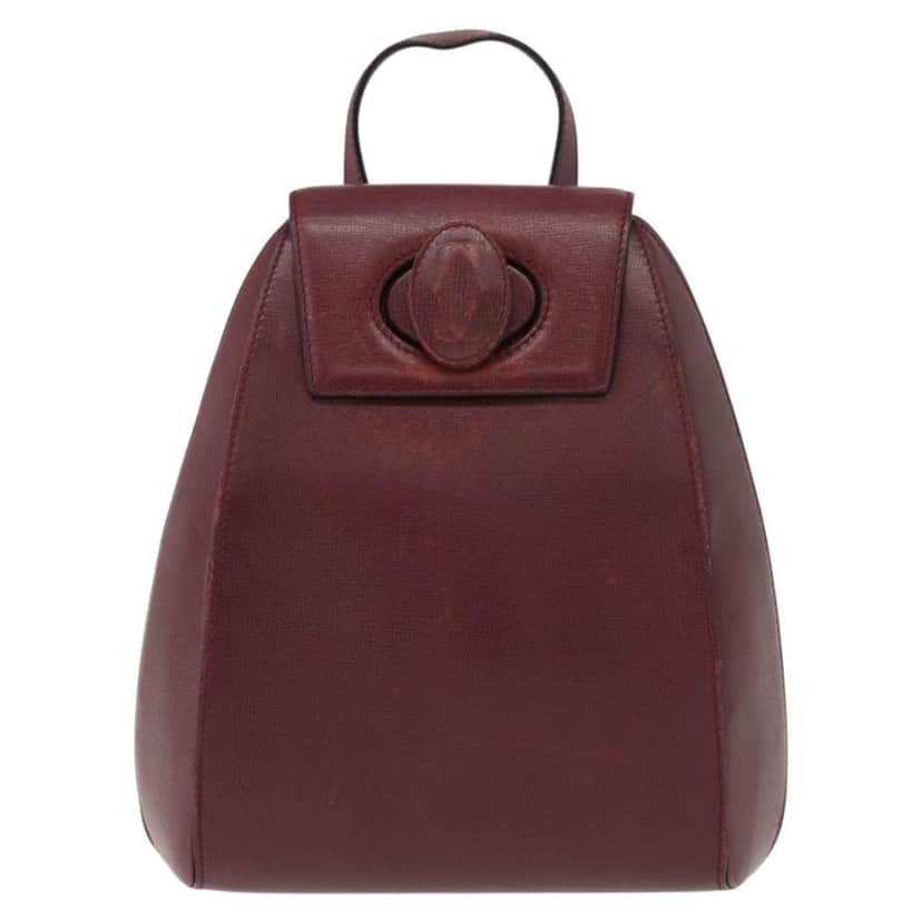 Cartier Happy birthday backpack Burgundy Leather Good condition - Front View