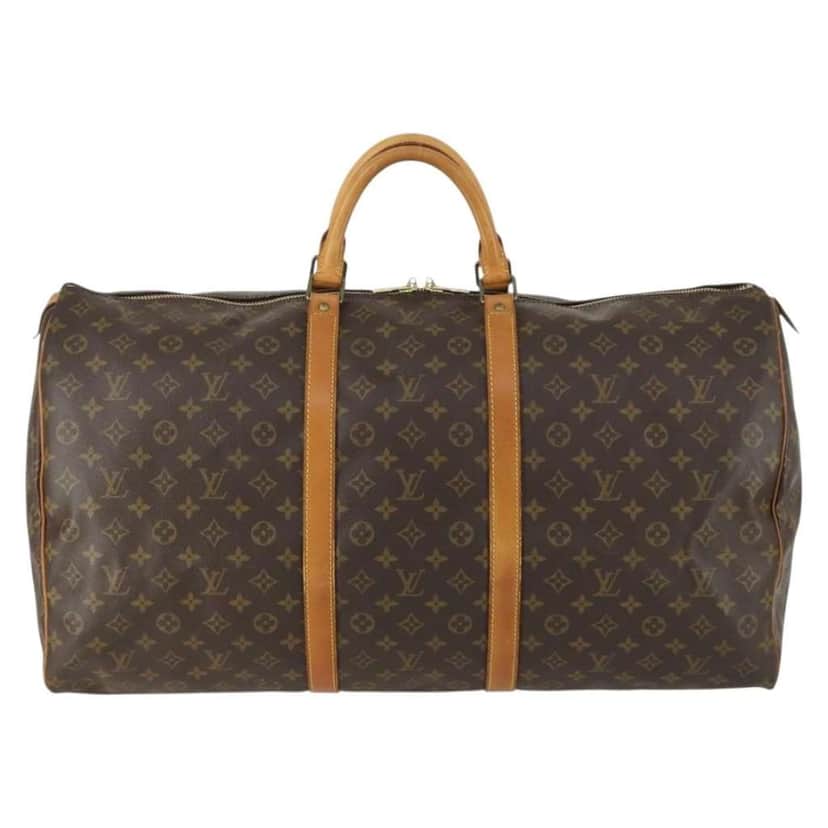 Louis Vuitton Keepall Bag Brown Canvas Fair condition - Front View