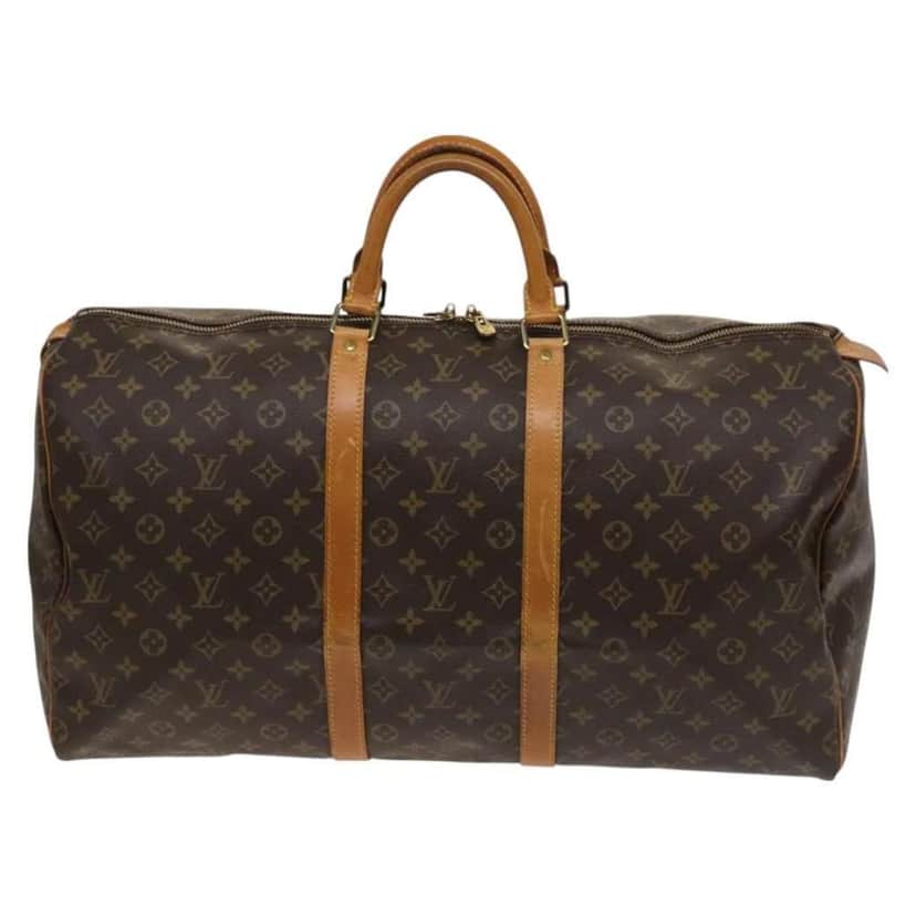 Louis Vuitton Keepall Bag Brown Canvas Fair condition - Front View