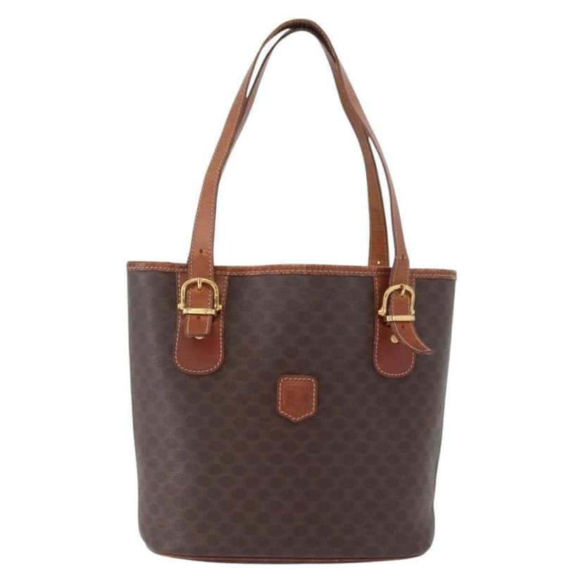 Celine Vintage Macadam Tote bag Brown Canvas Fair condition - Front View
