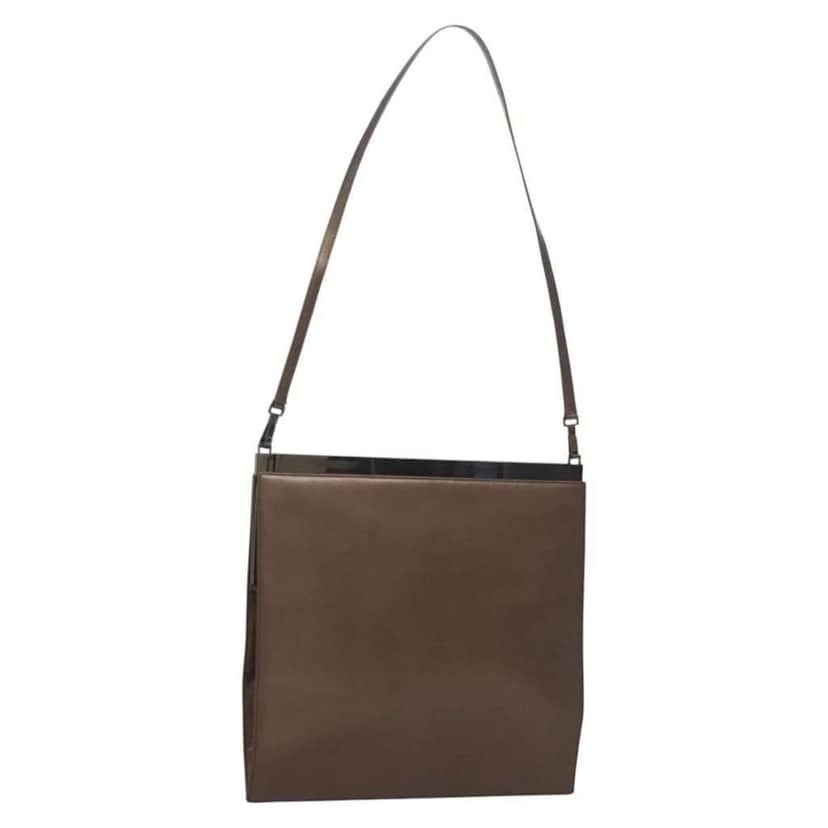 Gucci Vintage Shoulder Bag Brown Leather Good condition - Front View