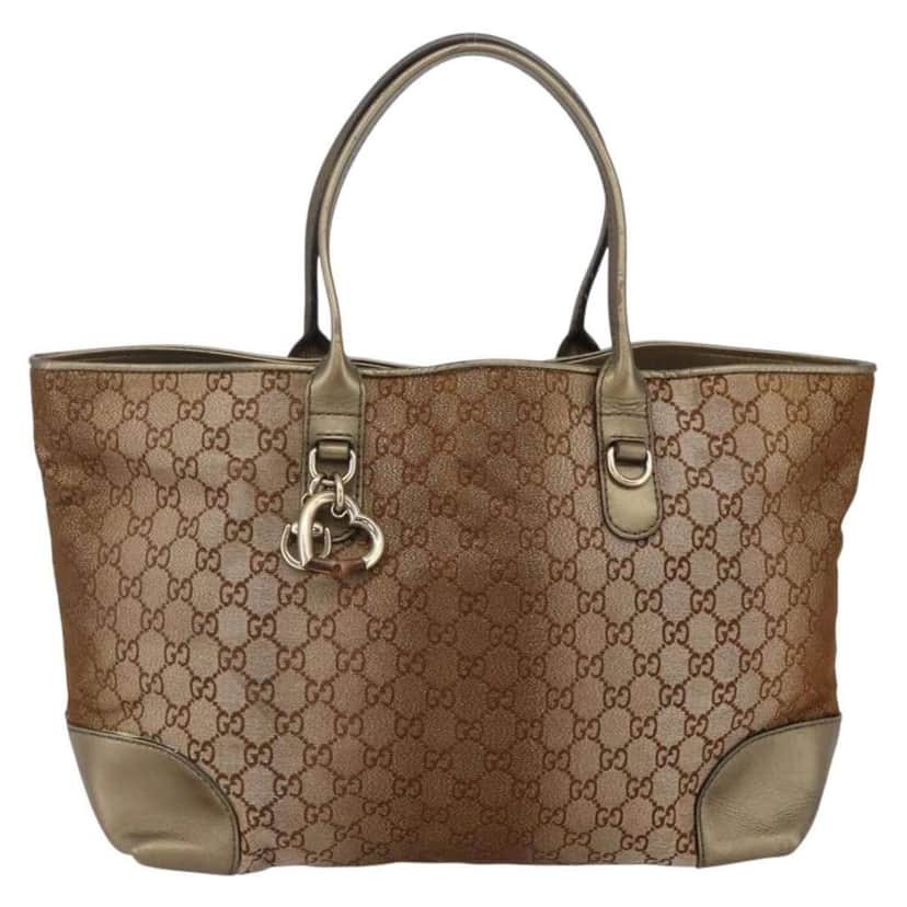 Gucci Heart Bit Open Tote Beige Canvas Good condition - Front View