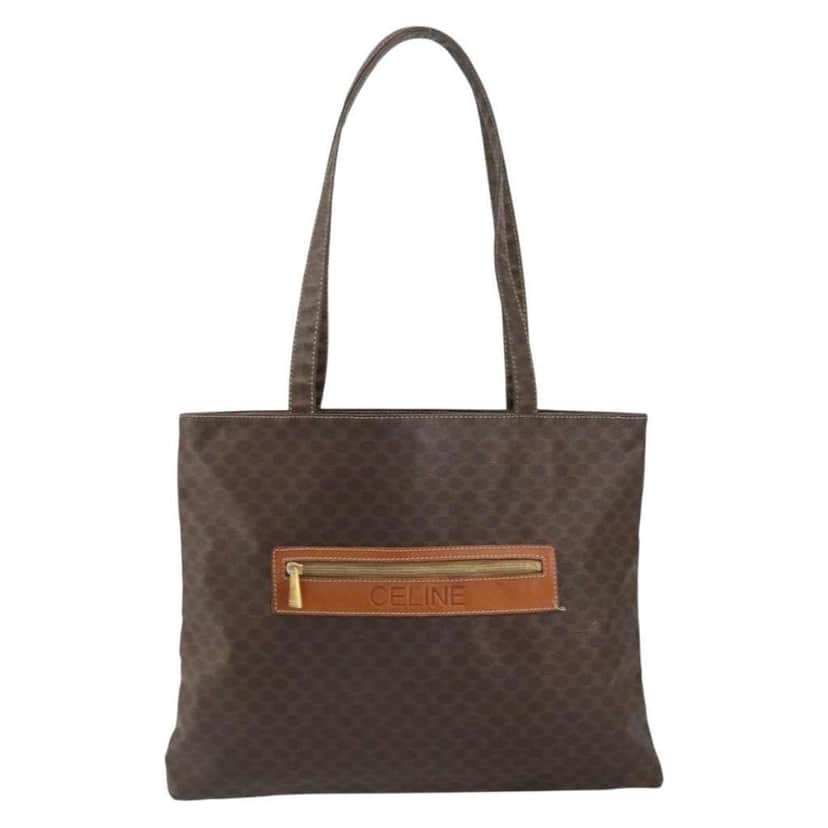 Celine Vintage Macadam Tote bag Brown Canvas Good condition - Front View