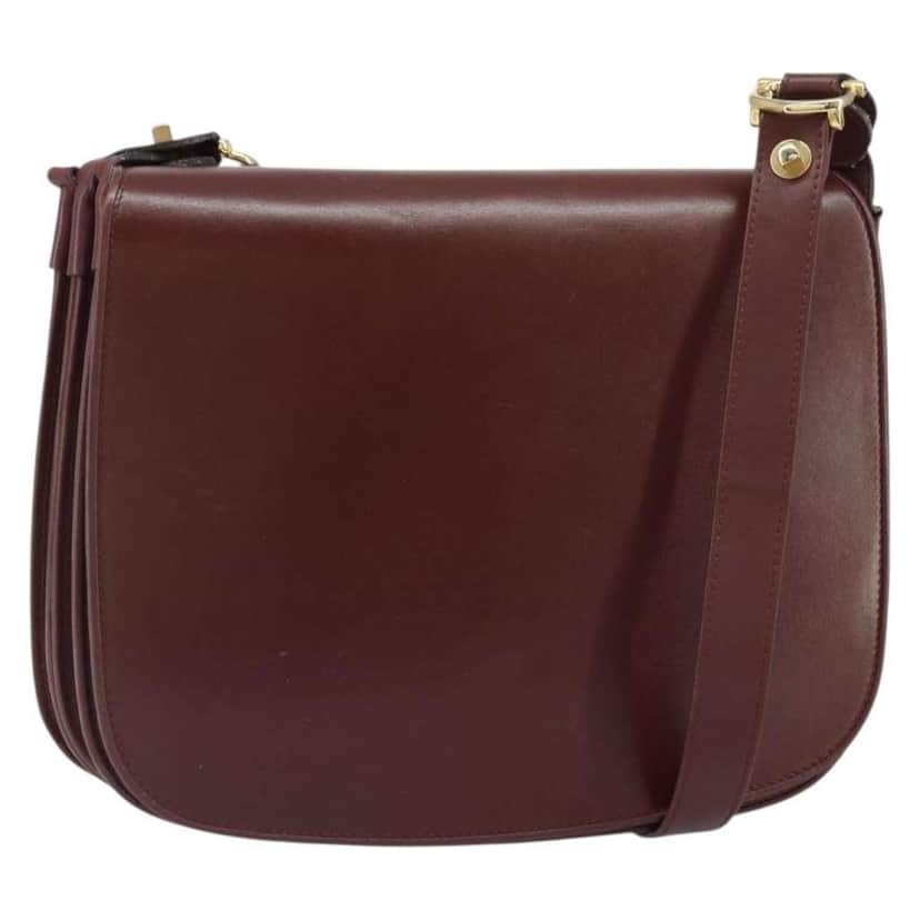 Cartier Must de Cartier Shoulder Bag Burgundy Leather Good condition - Front View