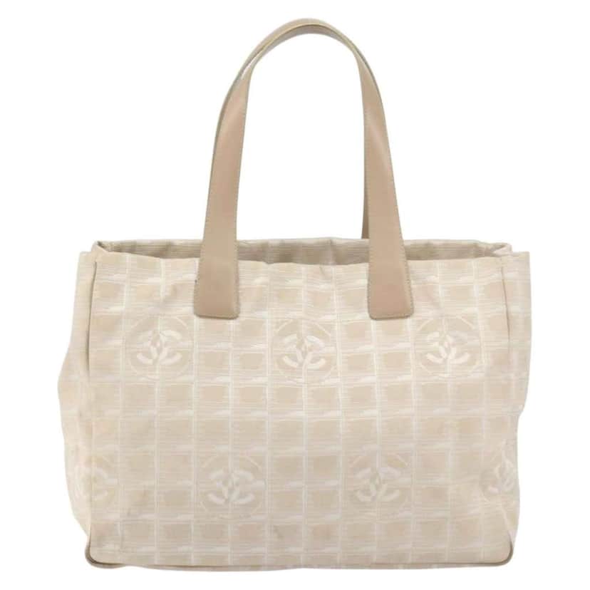 Chanel Front Zip Travel Line Tote Beige Fair condition - Front View