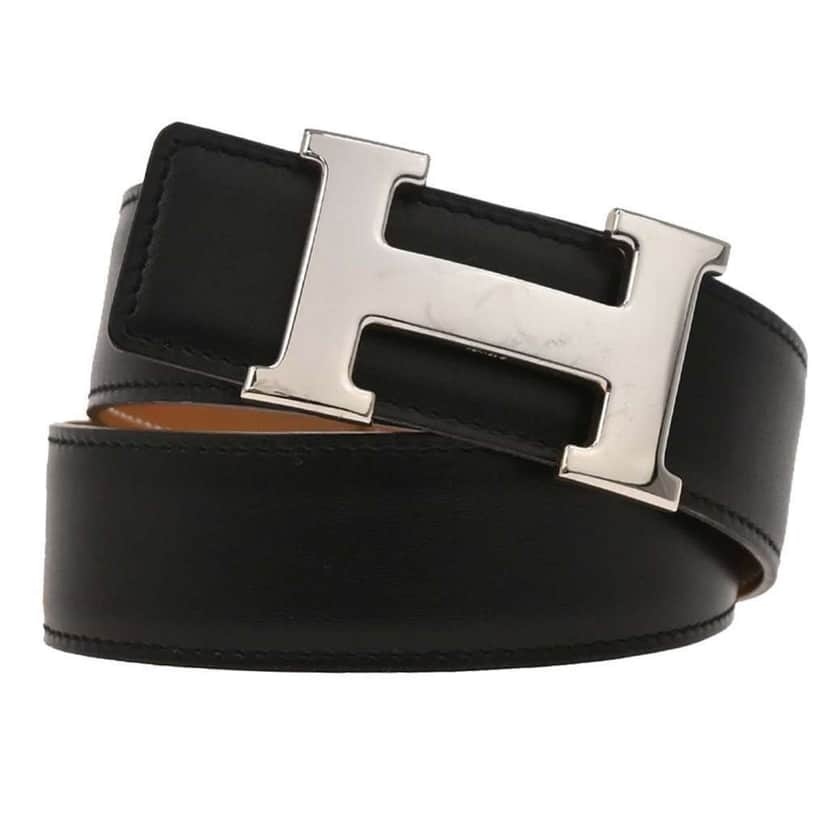 Hermès Constance Reversible Belt Black Leather Good condition - Front View