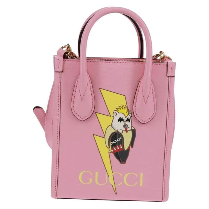 Gucci Vertical Tote Pink Leather Good condition - Front View