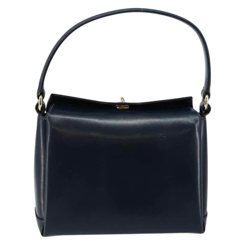 Gucci Vintage Convertible Box Crossbody Bag Navy Leather Good condition - Front View