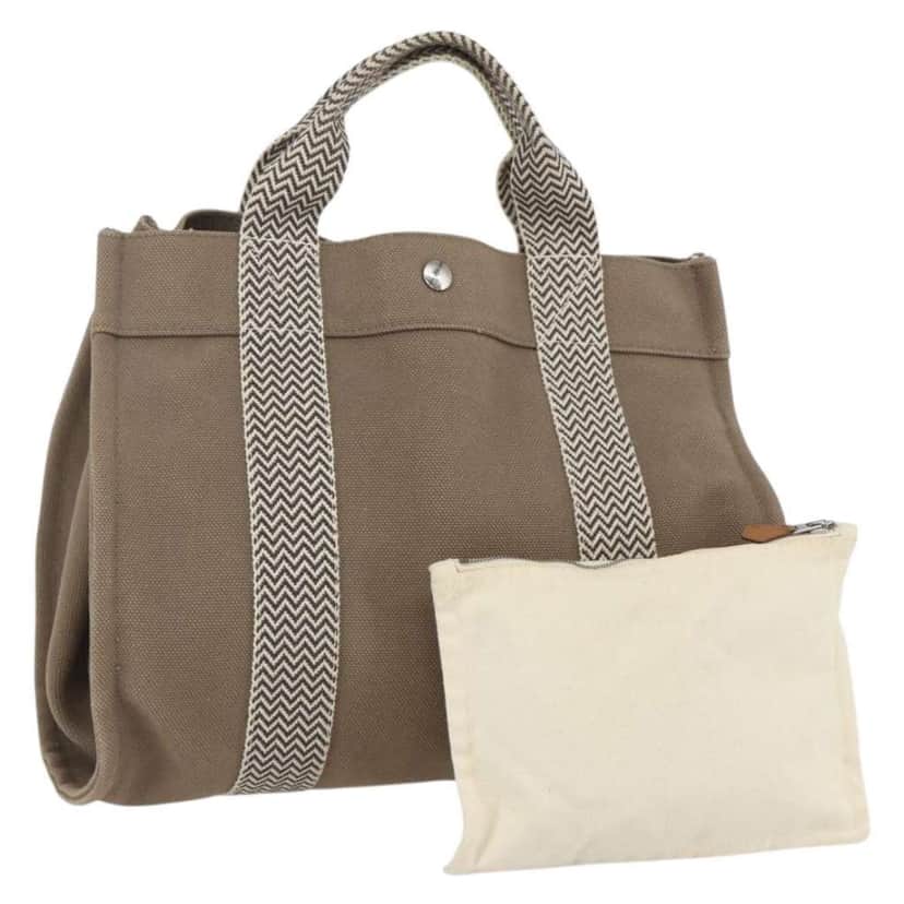 Hermès Cannes Tote Beige Cotton Good condition - Front View