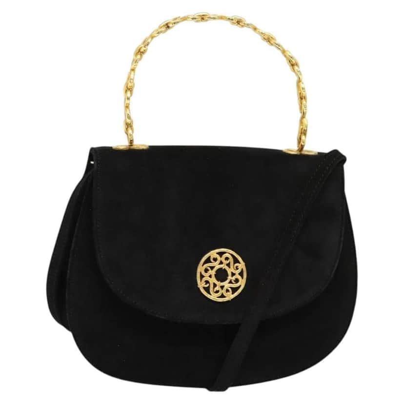 Celine Handbag Black Suede Good condition - Front View
