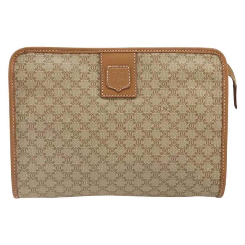 Celine Macadam Pochette Beige Canvas Good condition - Front View