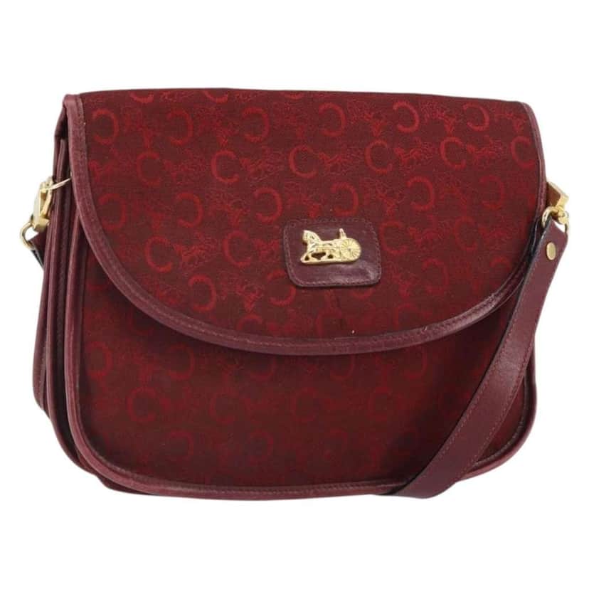 Celine C Sulky Shoulder bag Red Canvas Good condition - Front View