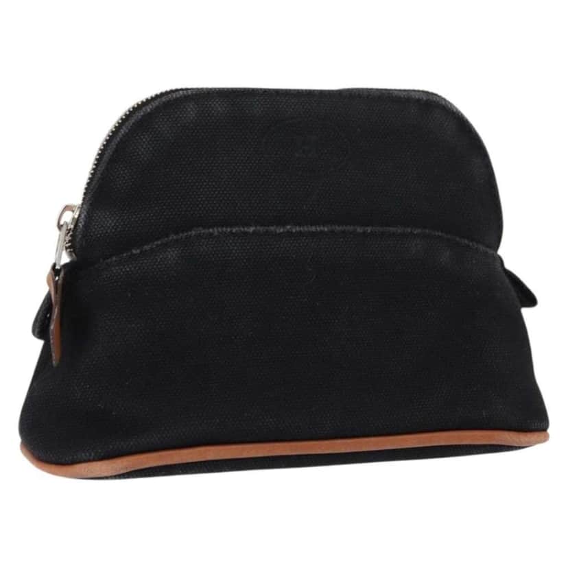Hermès Bolide Travel Pouch Black Canvas Good condition - Front View
