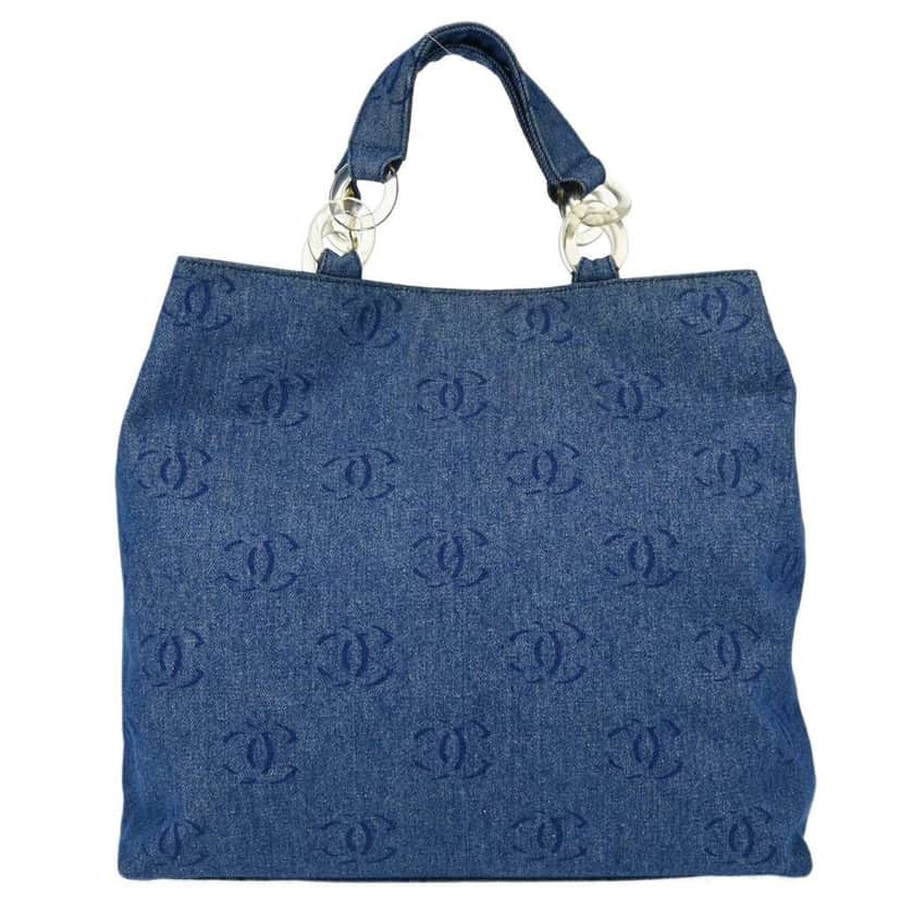 Chanel Vintage CC Tote Blue Good condition - Front View
