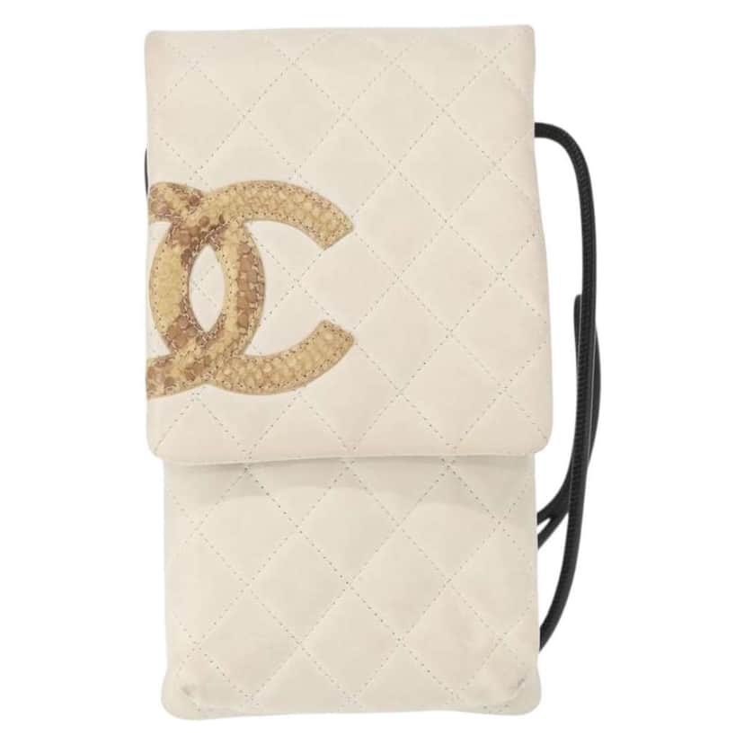 Chanel Cambon Flap Crossbody Bag White Leather Good condition - Front View