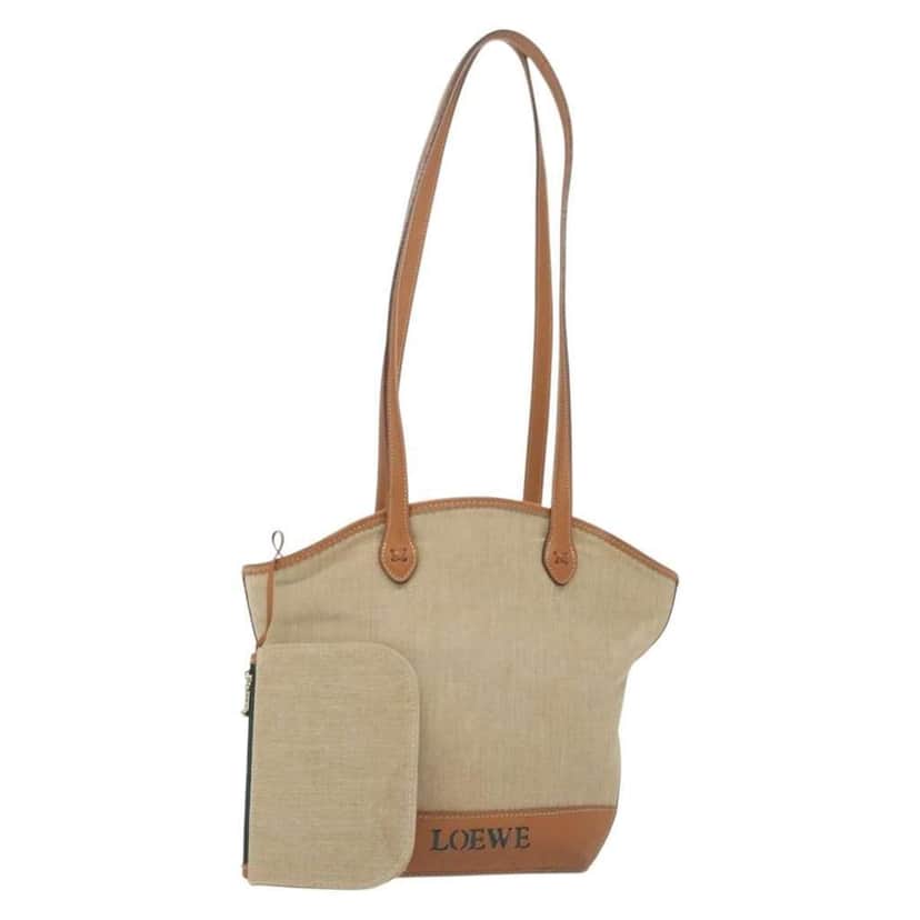 Loewe Vintage Shoulder Bag Beige Canvas Good condition - Front View