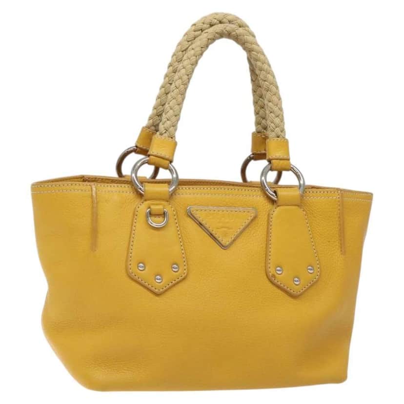 Prada Vintage Handbag Yellow Leather Good condition - Front View