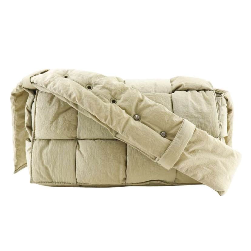 Bottega Veneta Padded Tech Cassette Crossbody Bag Khaki Good condition - Front View