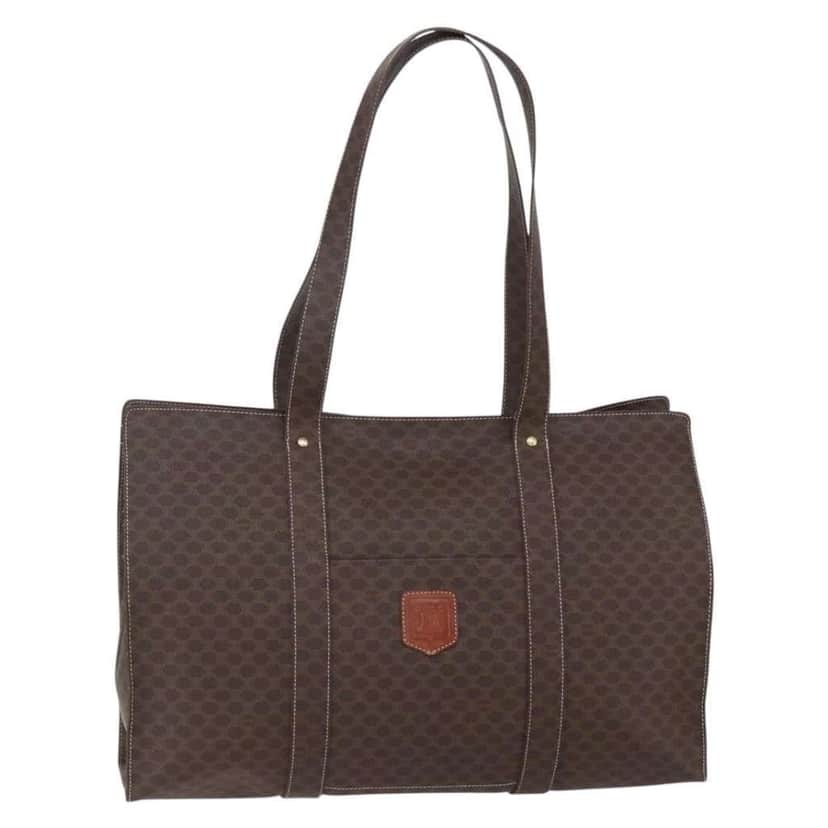 Celine Vintage Macadam Tote bag Brown Canvas Good condition - Front View