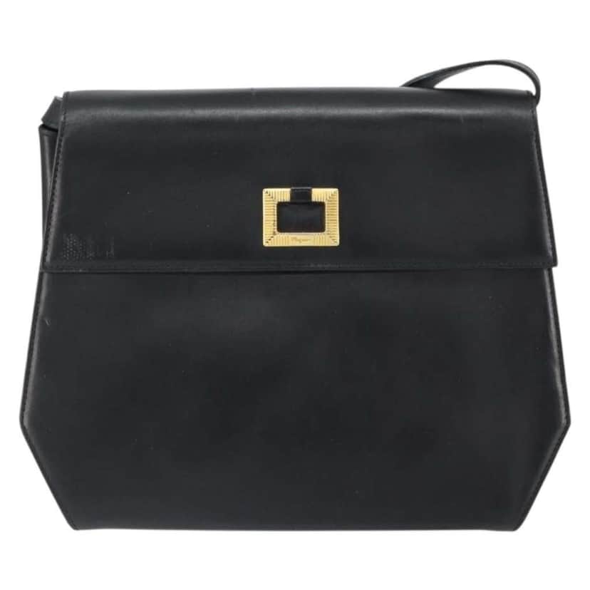 Salvatore Ferragamo Vintage Shoulder Bag Black Leather Good condition - Front View