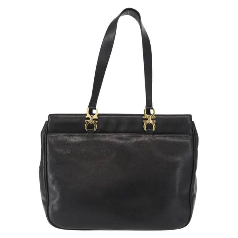 Salvatore Ferragamo Gancini Tote Black Leather Good condition - Front View