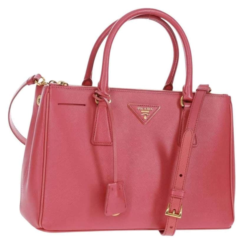 Prada Galleria Double Zip Tote Pink Leather Good condition - Front View