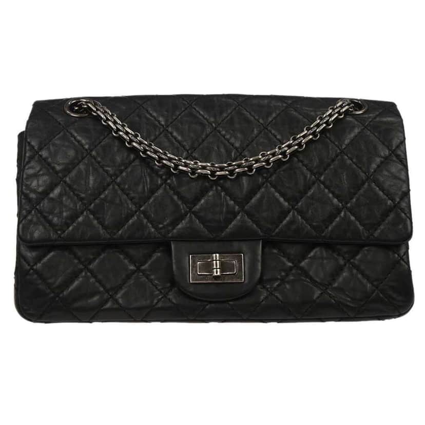 Chanel So Black Reissue 2.55 Flap Bag Black Good condition - Front View