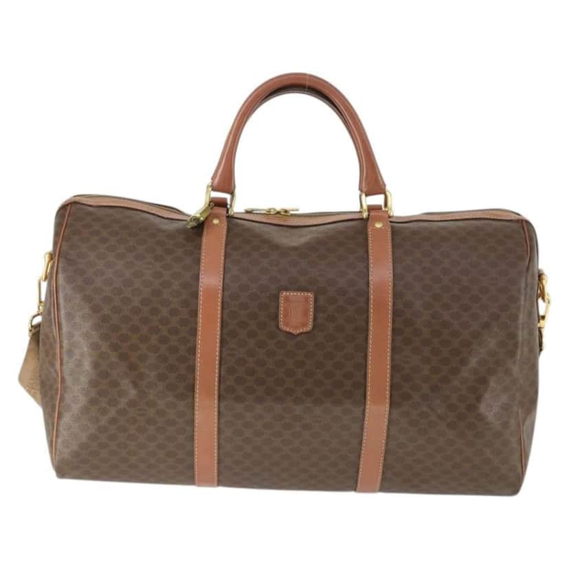 Celine Vintage Duffle Bag Brown Canvas Good condition - Front View