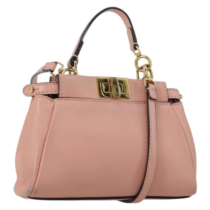 Fendi Peekaboo Bag Pink Leather Good condition - Front View