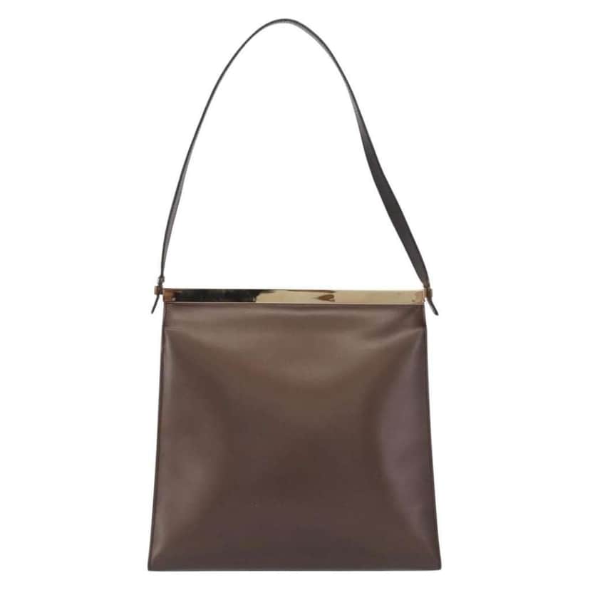 Gucci Vintage Shoulder Bag Brown Leather Fair condition - Front View