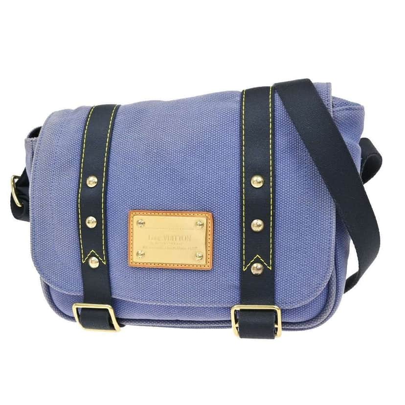 Louis Vuitton Antigua Besace Messenger Bag Blue Canvas Good condition - Front View