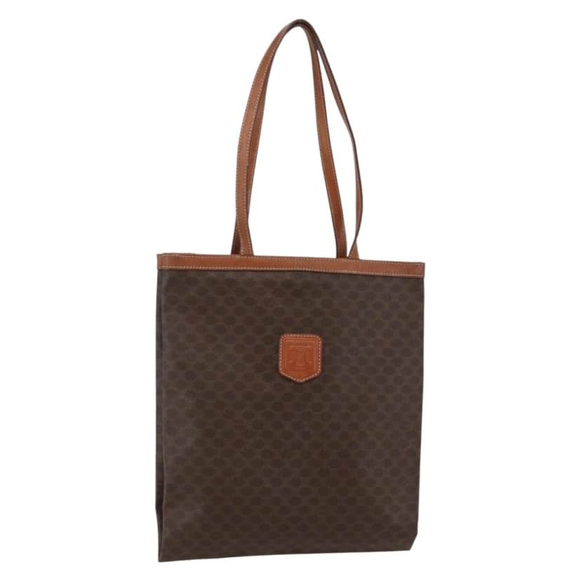 Celine Vintage Macadam Tote bag Brown Canvas Good condition - Front View