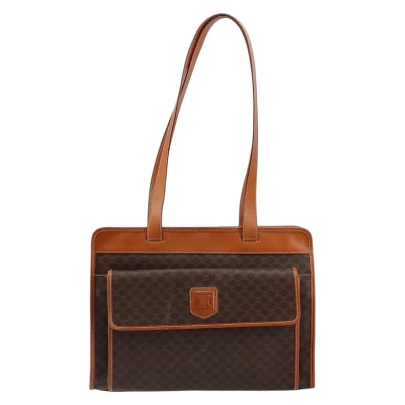 Celine Vintage Macadam Tote bag Brown Canvas Good condition - Front View