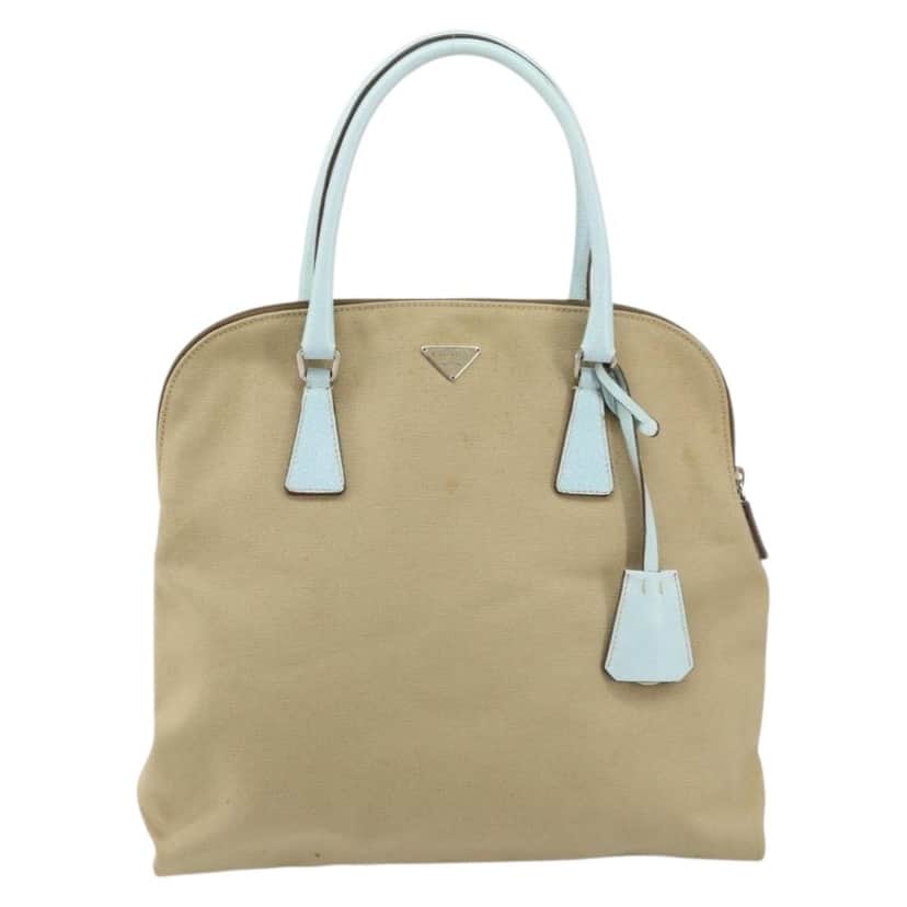 Prada Vintage Handbag Beige Canvas Good condition - Front View