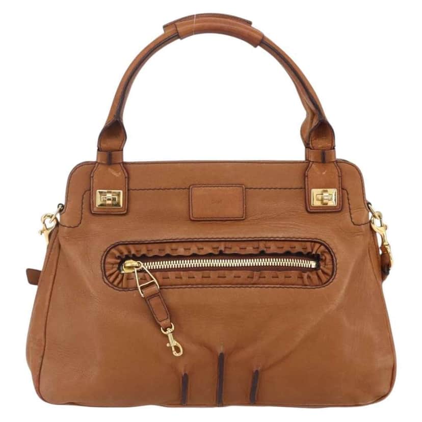 Chloe Margaret Handbag Brown Leather Good condition - Front View