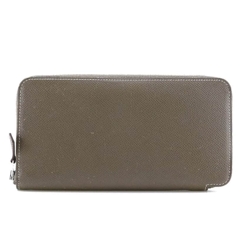 Hermès Azap Zip Around Wallet Beige Leather Good condition - Front View
