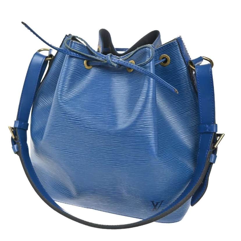 Louis Vuitton Petit Noe Handbag Blue Leather Fair condition - Front View