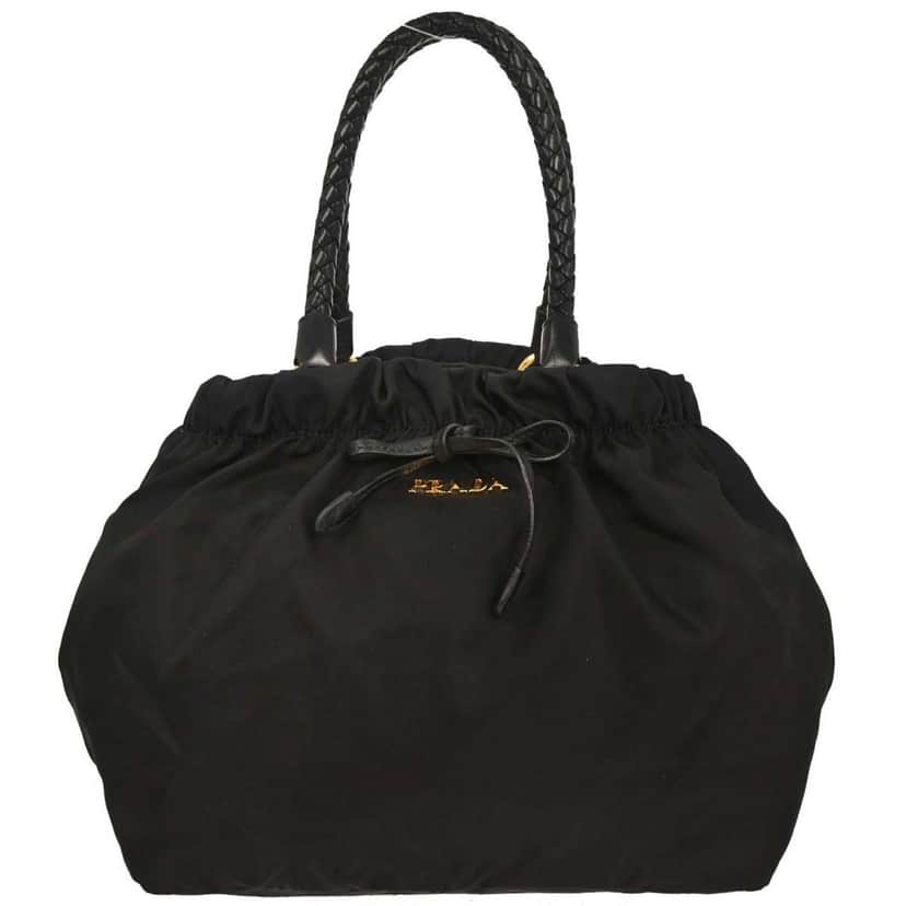 Prada Convertible Bow Tote Black Good condition - Front View