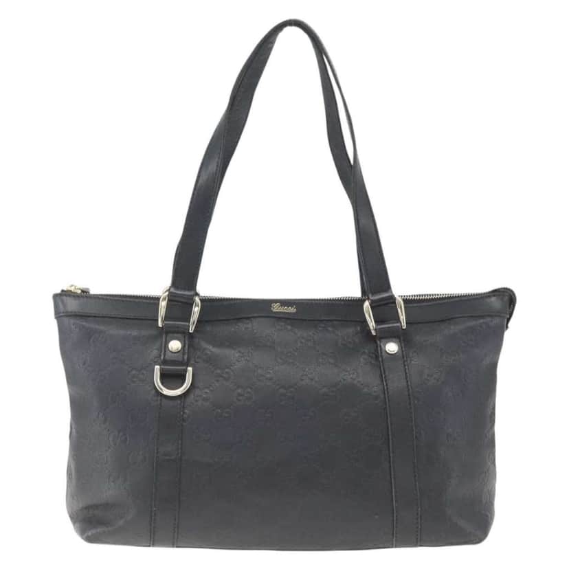 Gucci Abbey Zip Tote Black Canvas Good condition - Front View