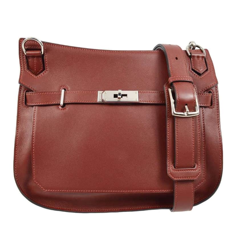 Hermès Jypsiere Bag Burgundy Leather Good condition - Front View