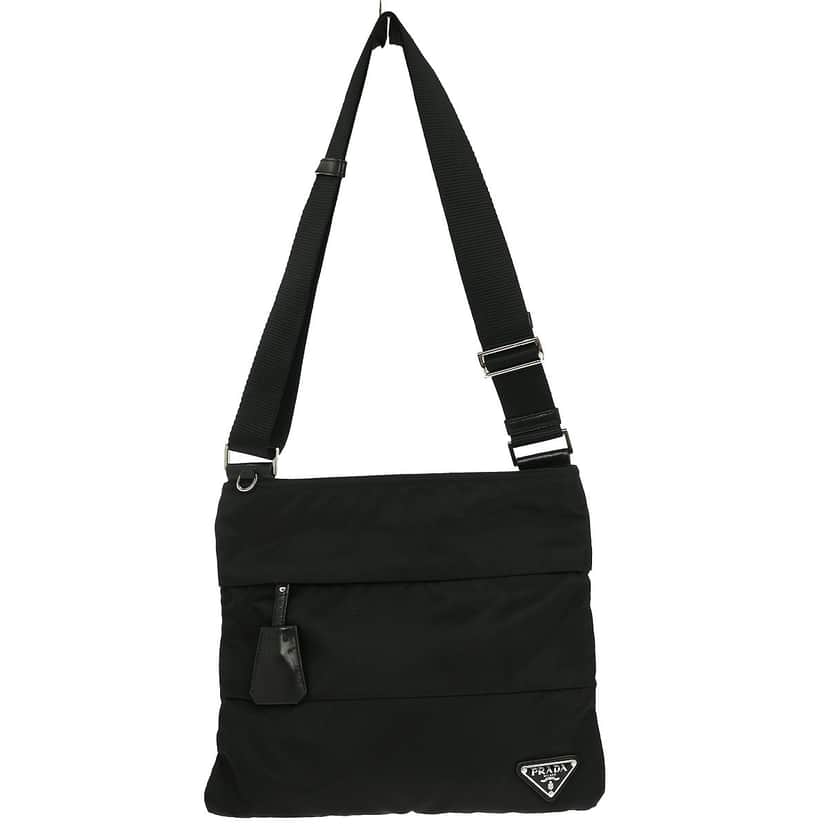 Prada Front Pocket Messenger Bag Black Good condition - Front View