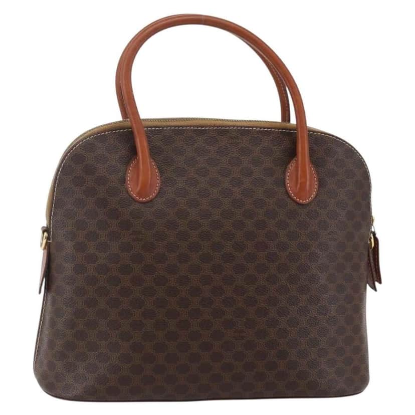 Celine Vintage Macadam Handbag Brown Canvas Good condition - Front View