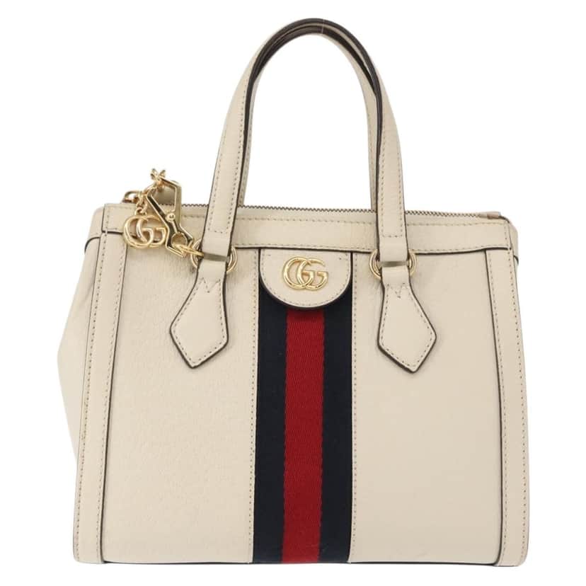 Gucci Ophidia Top Handle Tote White Leather Good condition - Front View