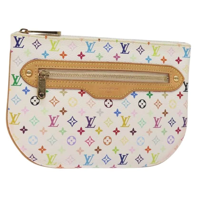 Louis Vuitton Pochette GM White Canvas Good condition - Front View