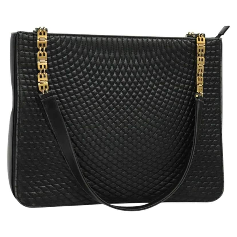 Bally Vintage Shoulder Bag Black Leather Good condition - Front View
