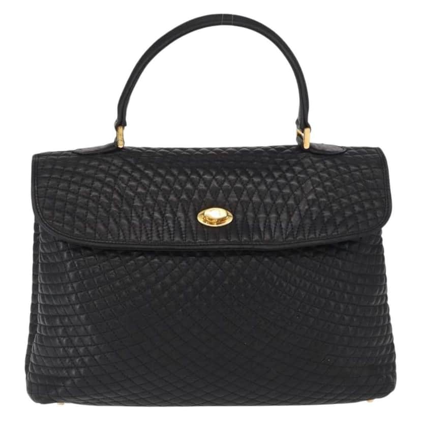 Bally Vintage Handbag Black Leather Good condition - Front View