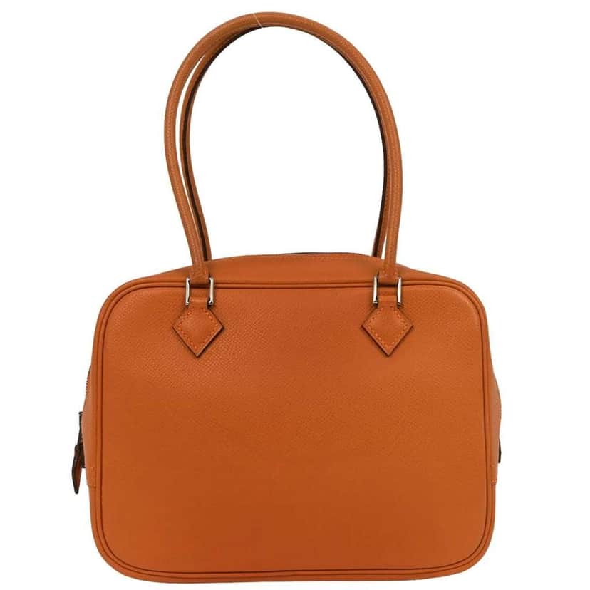 Hermès Plume Bag Orange Leather Good condition - Front View
