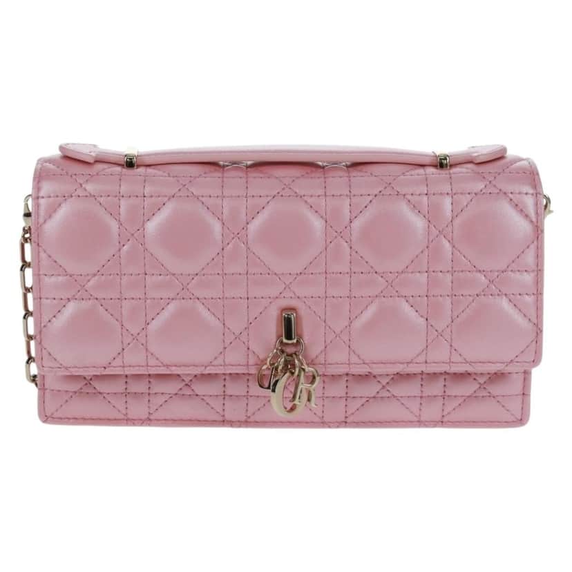 Christian Dior My Dior Top Handle Flap Bag Pink Leather Good condition - Front View