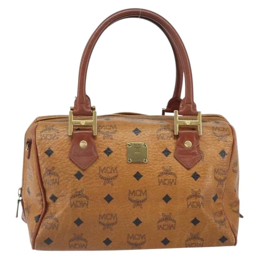 Mcm Visetos logogramme Handbag Brown Canvas Good condition - Front View