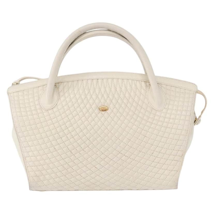 Bally Vintage Handbag White Leather Good condition - Front View